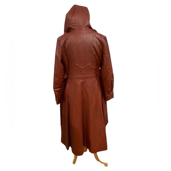Vntg 70’s napskin trench coat with hood and belt - Picture 8 of 8